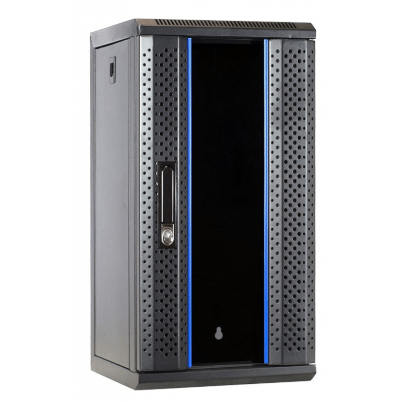 Armário para servidor de 10 polegadas e 12U com porta de vidro, dimensões 312x310x618mm (LxPxA)