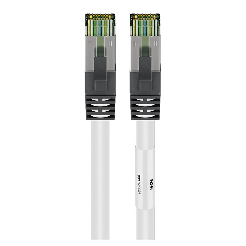 Cabo de rede Cat8 S/FTP (PIMF) de 0,25 m branco