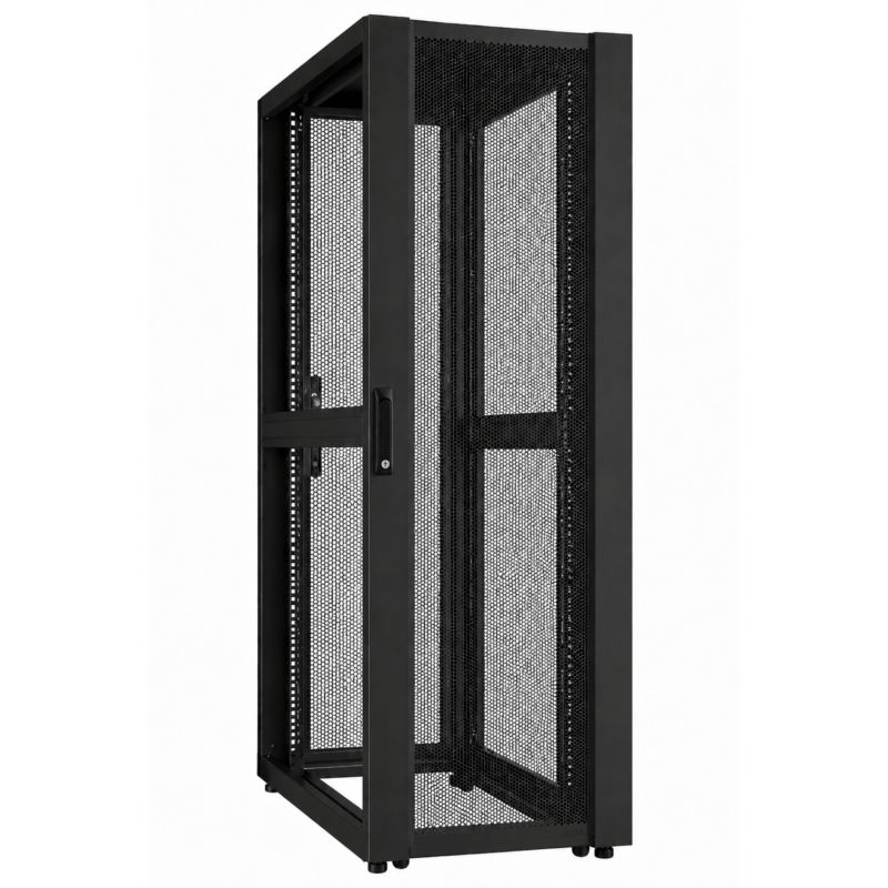 Caixa para servidor de data center 42U com porta perfurada 600x1000x2000mm (LxPxA)