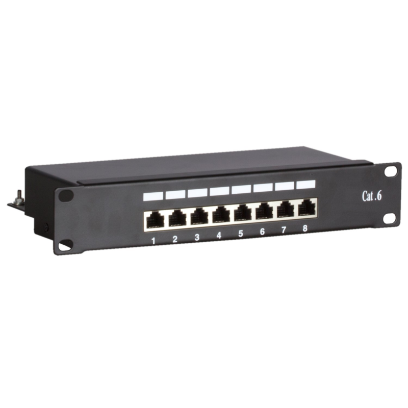 Painel de ligação FTP CAT6 de 10 polegadas - 8 portas