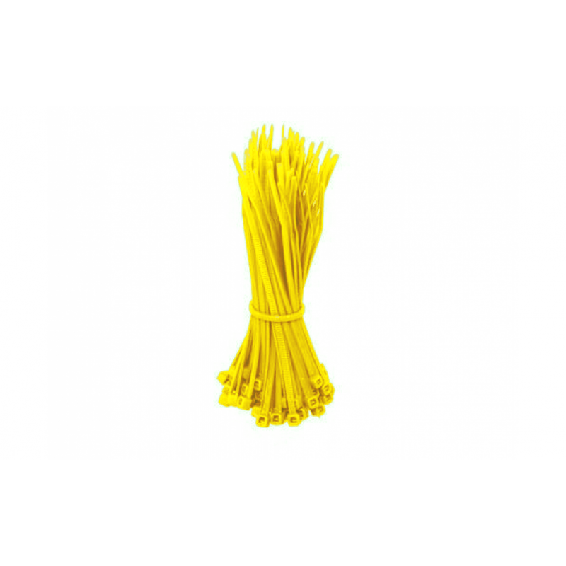 Abraçadeiras de nylon amarelas de 200 mm - 100 unidades