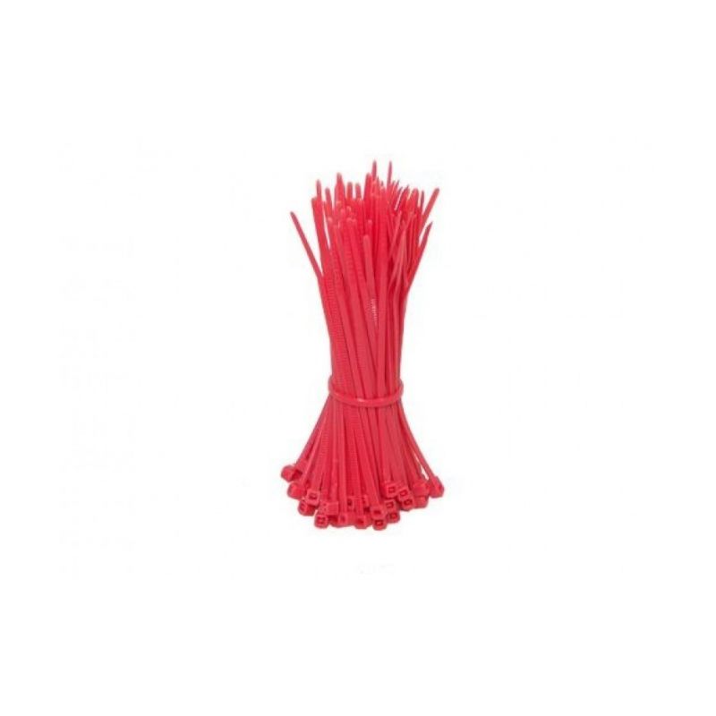 Abraçadeiras de nylon vermelhas de 200 mm - 100 unidades