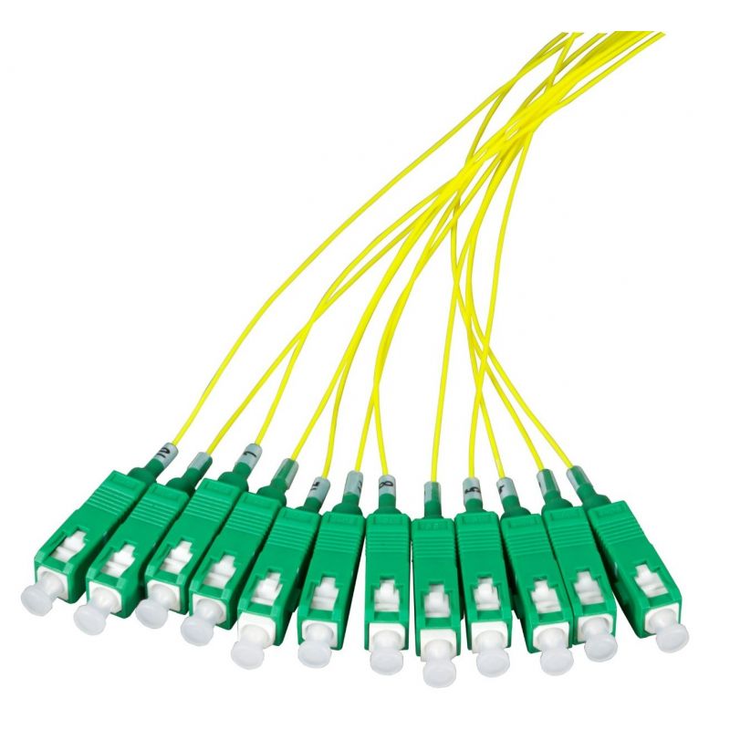 Cabo de fibra de vidro OS2 amarelo SC/APC - 12 peças