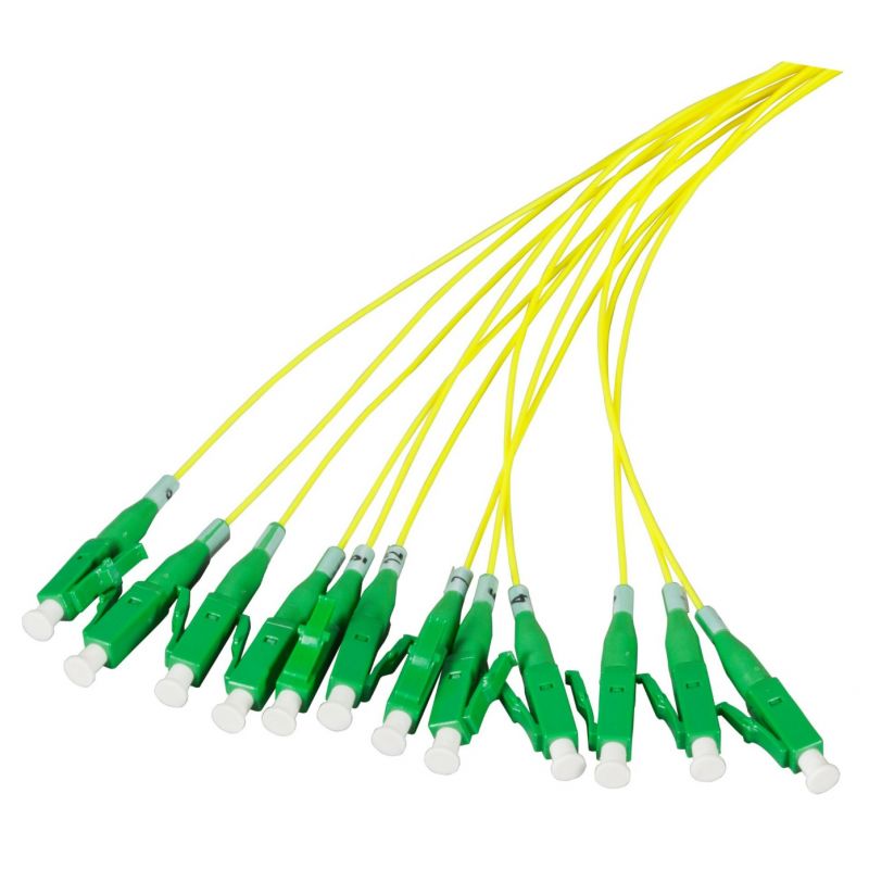 Cabo de fibra de vidro OS2 amarelo LC/APC - 12 peças